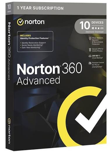 Norton 360 Advanced (10 Dispositivos) 1 año — SKU 00014